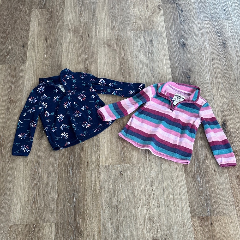 Carter's Preppy Floral Striped Pullover Sweatshirt Bundle Kids Navy Multicolor